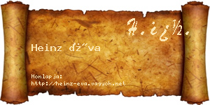 Heinz Éva névjegykártya